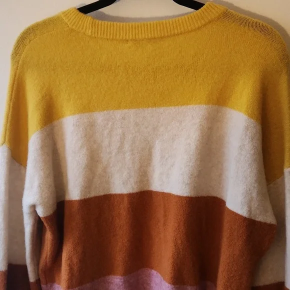 Madewell 'Gladwell' balloon sleeve fuzzy striped sweater - multicolor - Size S - Picture 7 of 10